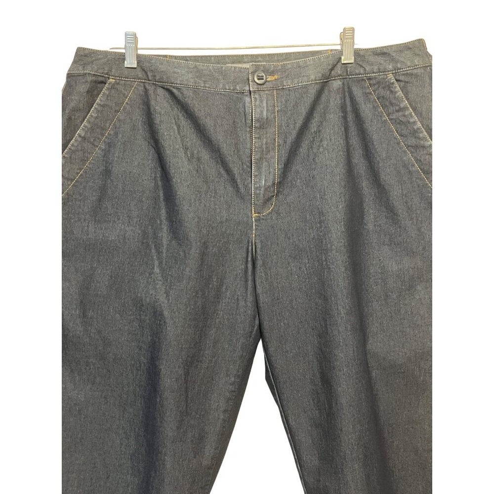 Liz Claiborne Audra 20W Dark Blue Denim Straight Leg Pants Comfortable Quality - Picture 3 of 16